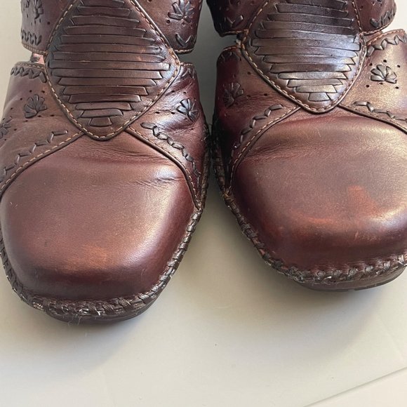 Clarks Brown Artisan Collection Women's Leather Clogs Slip-Ons US 9.5M Mules - Picture 4 of 10